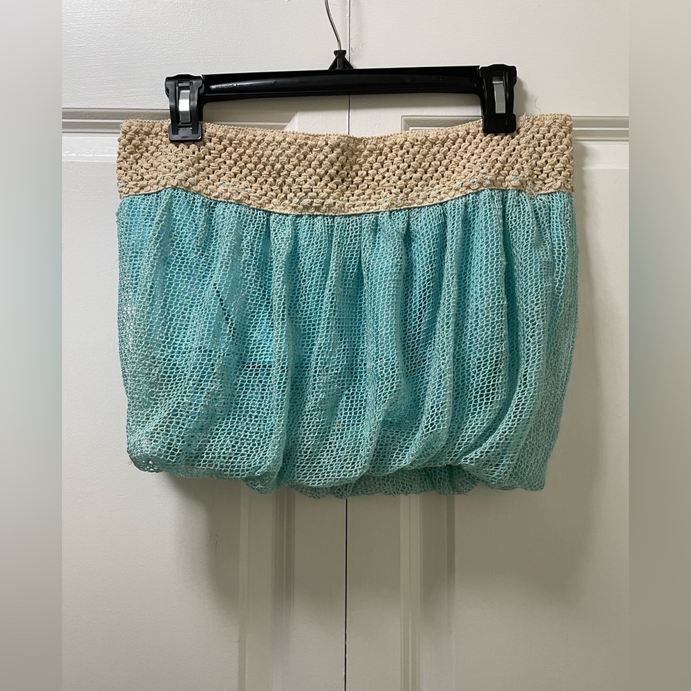 Shoreline Brand Tube Top, Knit with Webbing & Clear Sequins Strapless Unusual